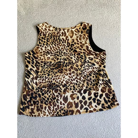 Vintage Slinky Brand Tank Top Jacket Set 1X Matching Animal Leopard Stretch USA - Picture 3 of 16